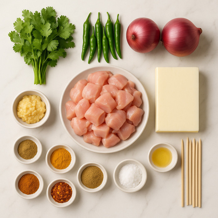 Grilled Chicken and Cheese Skewers ingredients