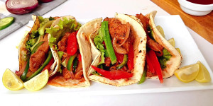 Homestyle chicken fajita tacos