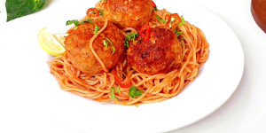 Noodles Alongside Meat Patties