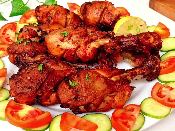 Crispy air-fried chicken legs