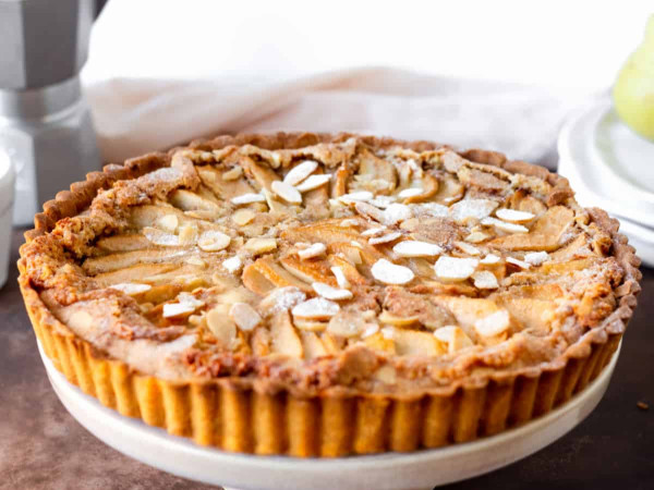 Pear and Almond Tart on a Graham Cracker Crust