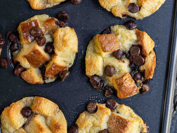 Muffins Made with Bread Pudding