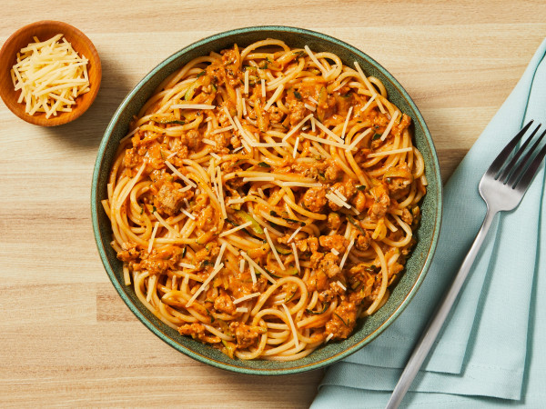 Quick Turkey Ragu Linguine for Two