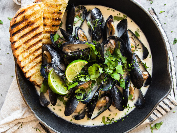 Lime and Coconut Broth with Mussels