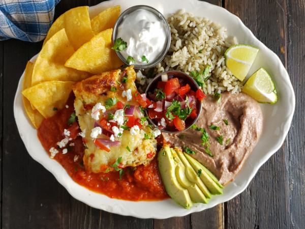 Casserole with Hatch Chile Rellenos and Ranchero Sauce