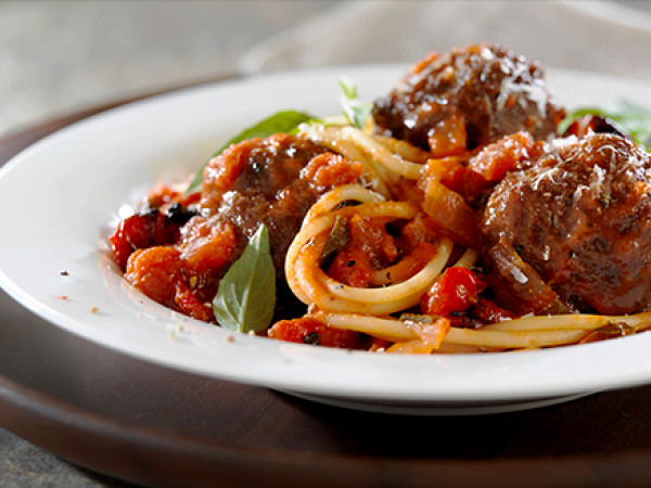 Spaghetti with Bison Meatballs