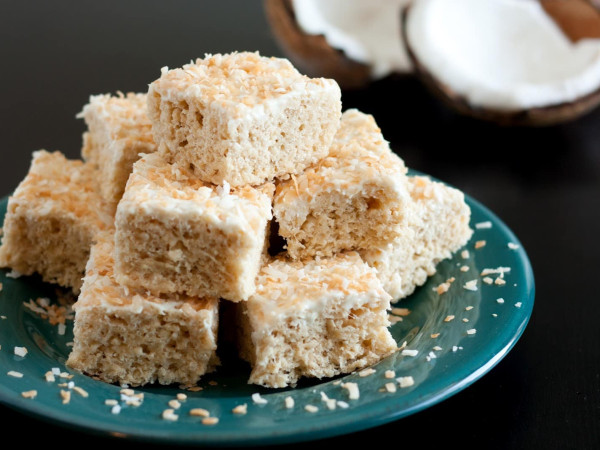 Coconut Rice Crispy Squares
