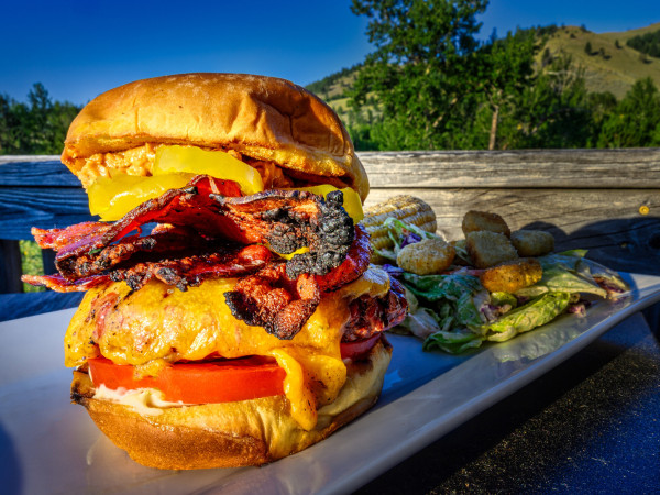 Bison Burgers with Bacon and Cheddar