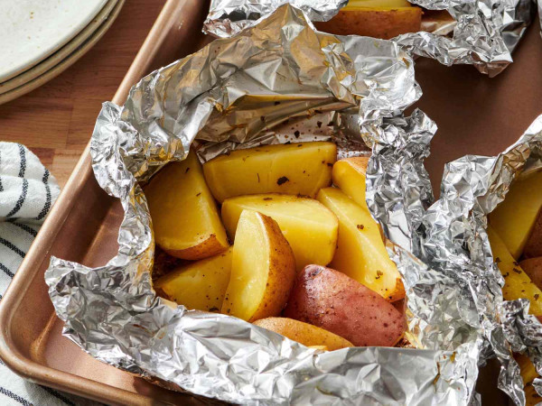 BBQ Potato and Garlic Scape Pouches