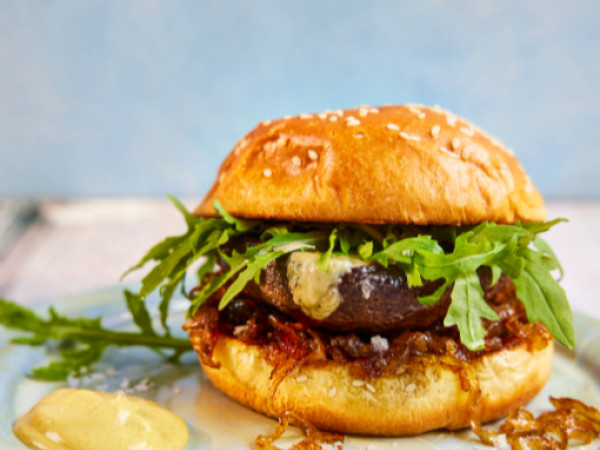 Bison Burgers with Portobello Mushrooms