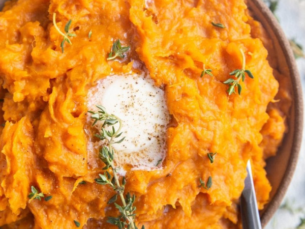 Creamy Goat Cheese Mashed Sweet Potatoes in the Instant Pot®