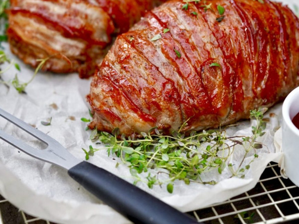 Bacon-Wrapped Buffalo Style Meatloaf