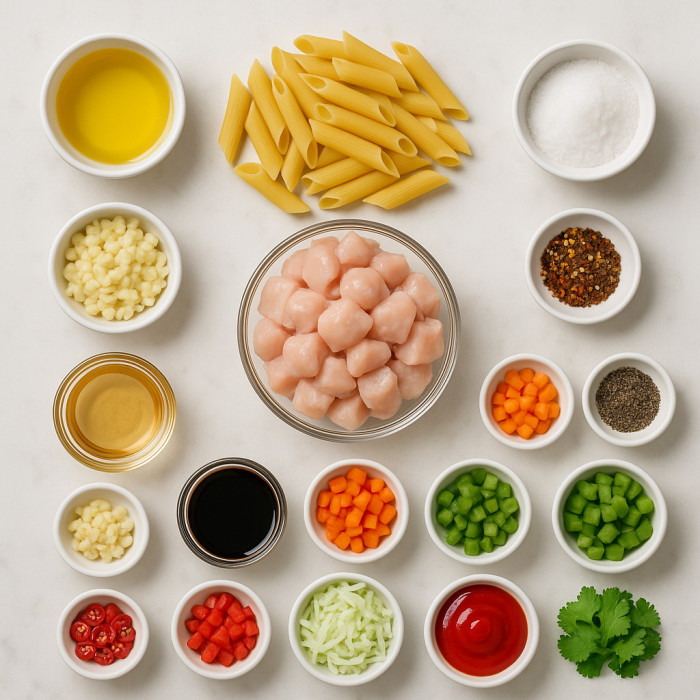 Penne Pasta with Chicken ingredients
