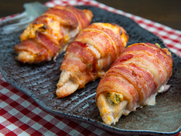 Chicken Breasts Stuffed with Jalapeno Poppers and Wrapped in Bacon