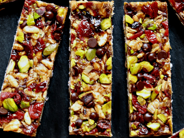Trail Mix Snack Bars Without Baking