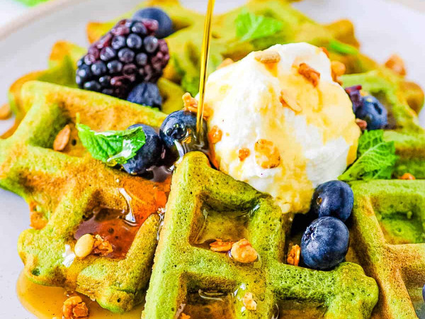 Waffles with a Green Twist