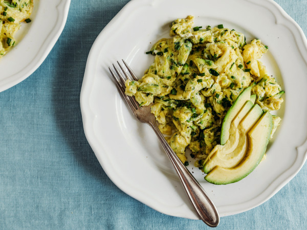 Zucchini and Feta Scrambled Eggs
