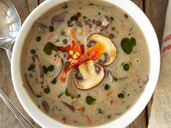 Lentil and Mushroom Soup