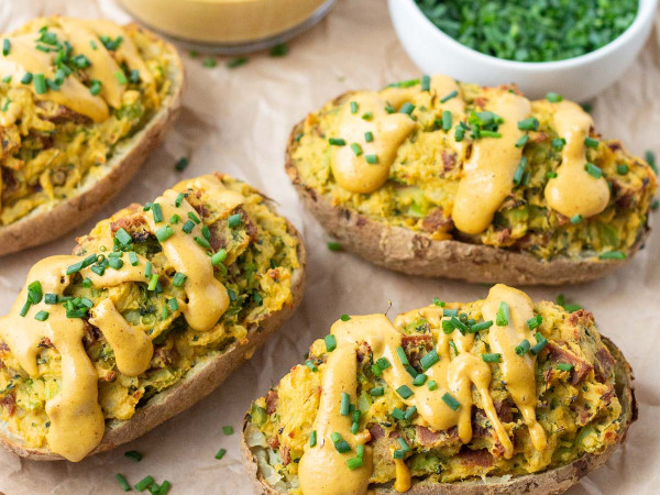 Vegan Stuffed Potatoes with Extra Filling