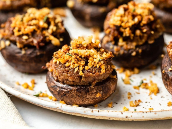 Vegan-Filled Mushrooms