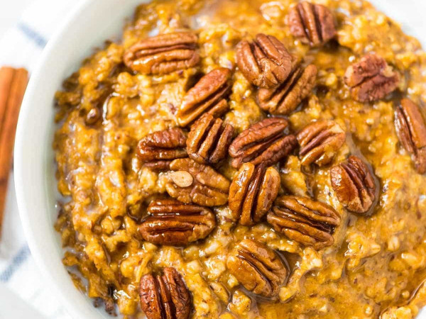 Vegan Pumpkin Oats Made in the Slow Cooker Overnight
