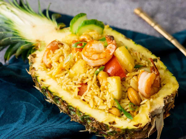 Pineapple Rice Bake for Chinese New Year Dinner