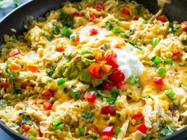 Skillet Chicken and Rice with Fajita Flavors