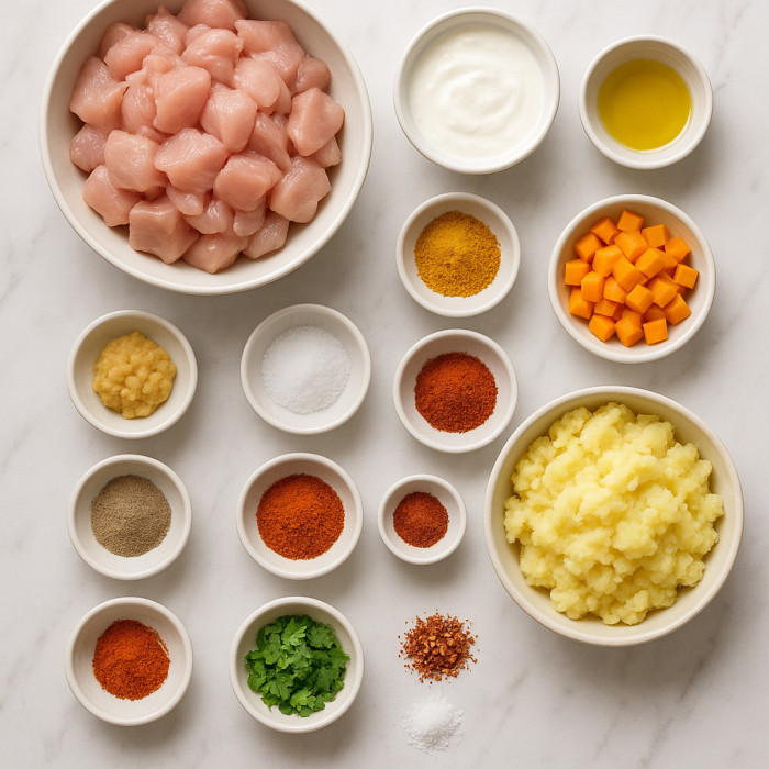 Chicken and Potato Fritters ingredients