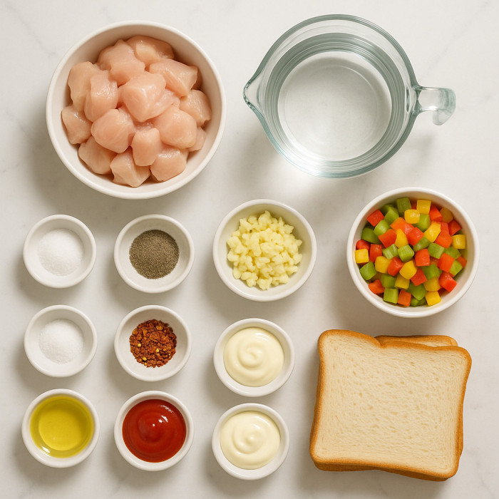 Tasty chicken sandwich ingredients