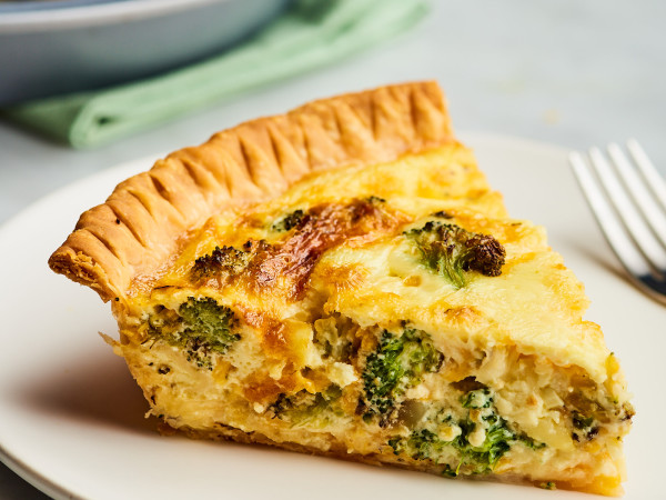 Broccoli Quiche with a Carrot Crust