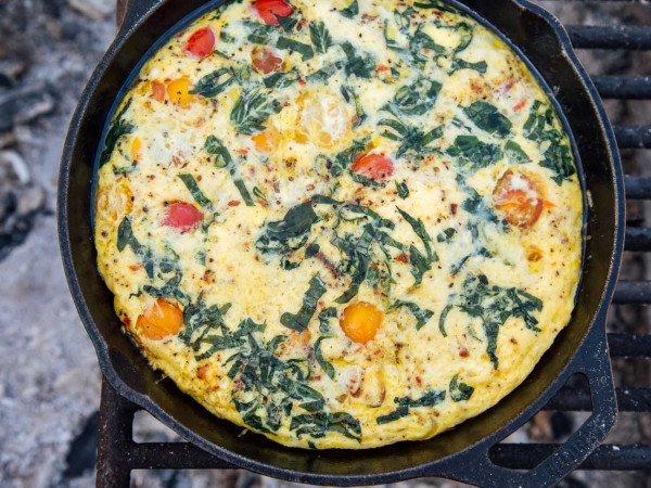 Vegetable Frittata Made in a Cast Iron Skillet