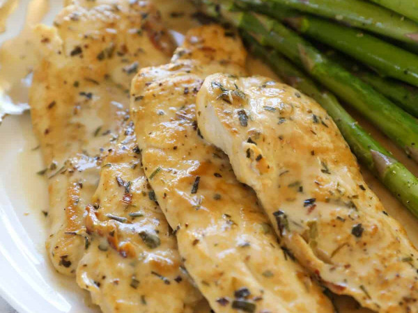 Chicken Pounded Thin with Sherry-Dijon Sauce