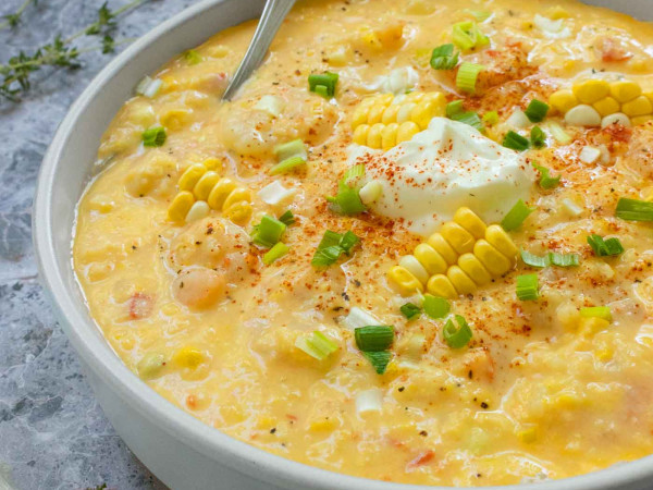 Shrimp and Corn Leek Potato Soup