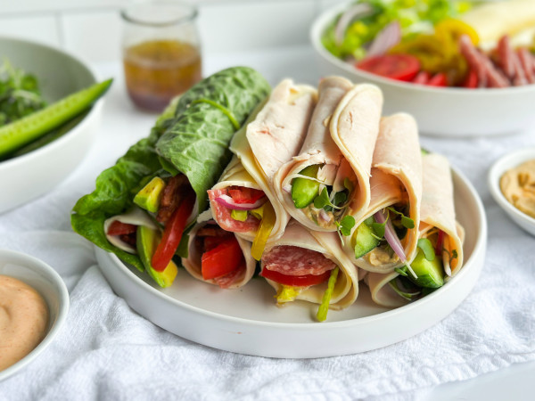Turkey Roll-Ups with Caprese Salad in a Bento Box