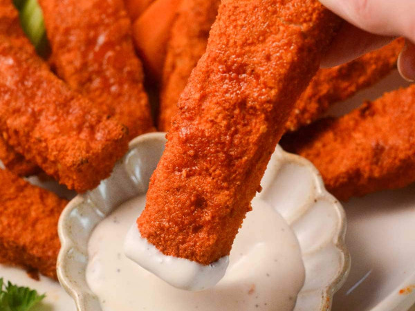 Buffalo-Flavored Tempeh Strips