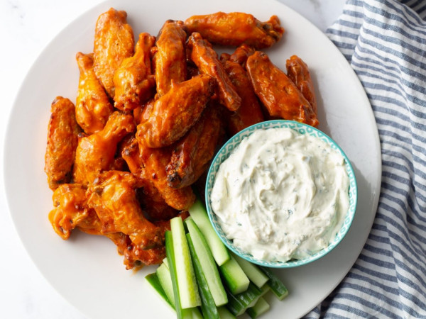 Blue Cheese Omelet with Buffalo Wings