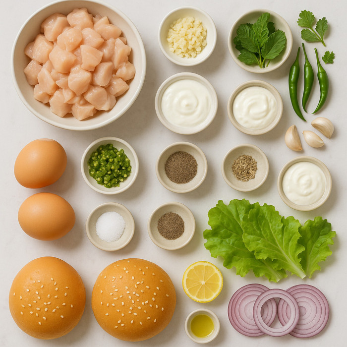Creamy Chicken Burger Delight ingredients