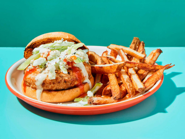 Buffalo Chicken Burgers with Blue Cheese