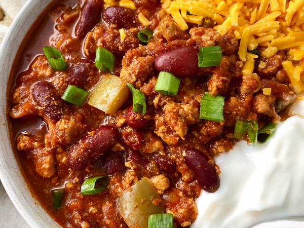 Slow Cooker Chili Made with Leftover Turkey
