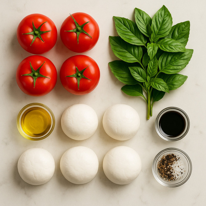 Burrata Caprese Salad ingredients