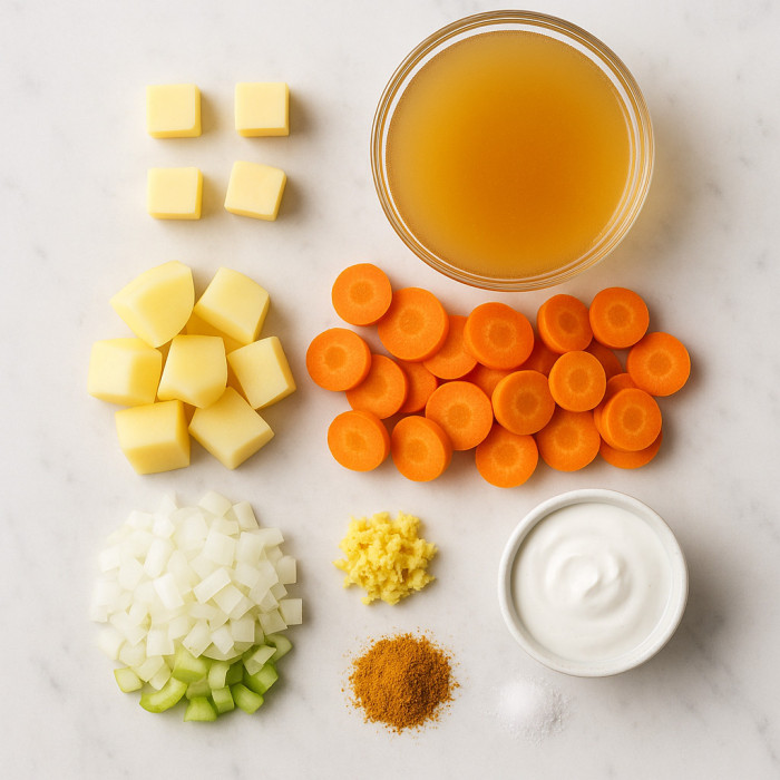 The Ultimate Vegan Carrot Soup Recipe ingredients