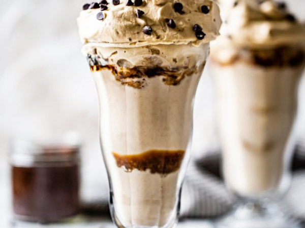 Vegan Iced Coffee with Banana Whip