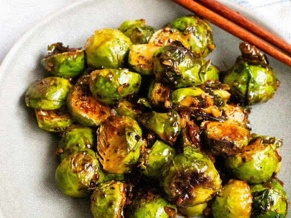 Brussels Sprouts in Kung Pao Sauce