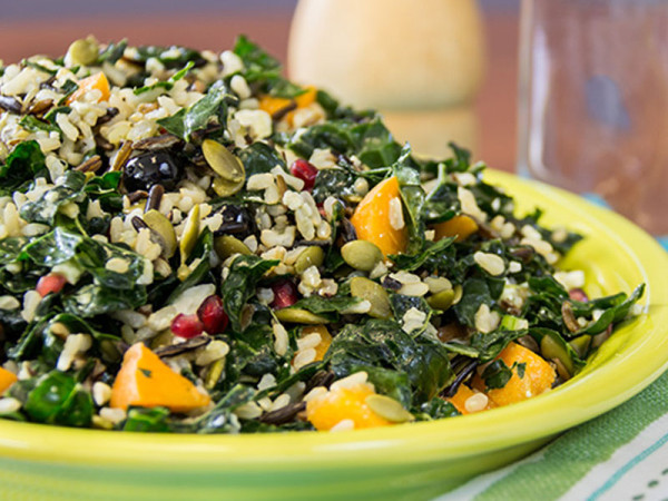 Salad with Brown Rice and Kale