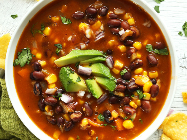 Fiery Bean Soup with Tortillas