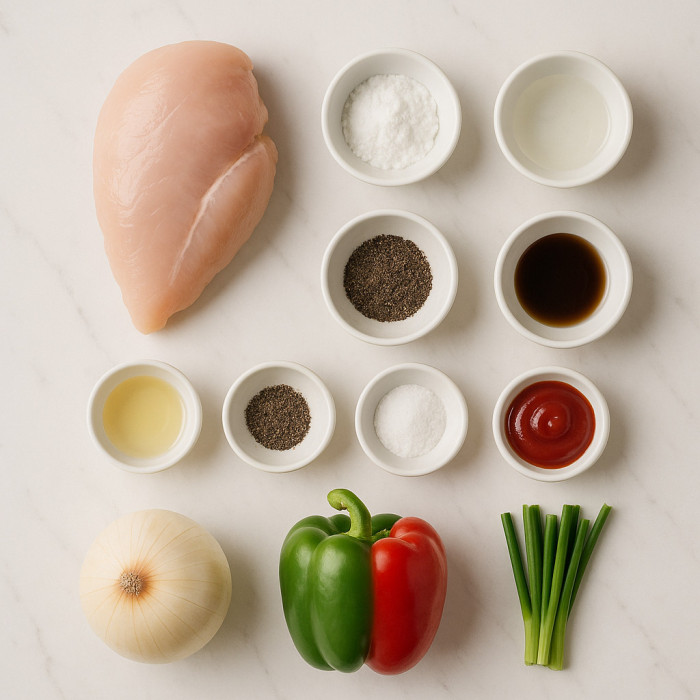 Spicy black pepper chicken ingredients