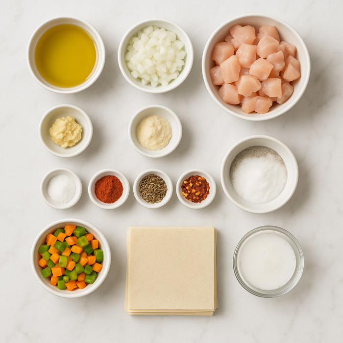 Mini Chicken Pockets with Pastry ingredients
