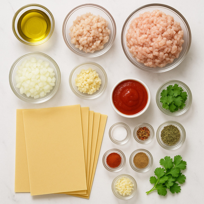 Pan-Fried Chicken Lasagna ingredients