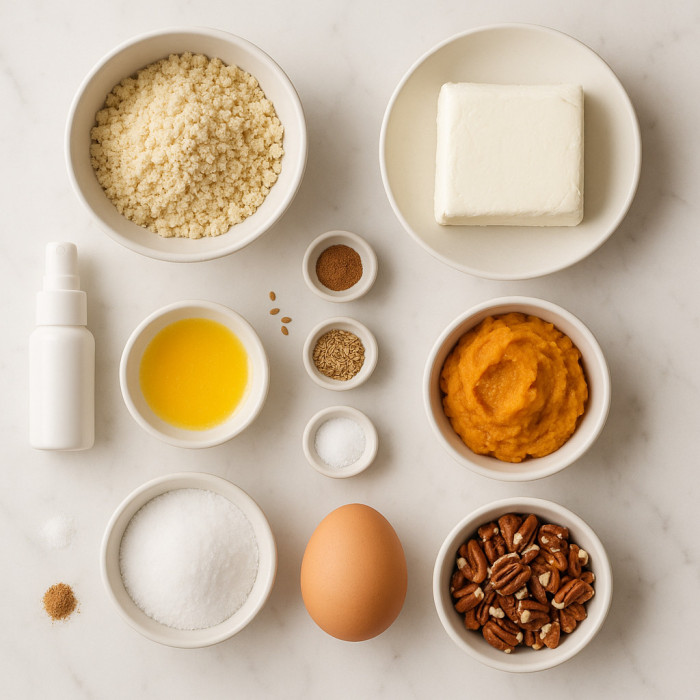 Keto Pumpkin-Pecan Cheesecake Bites ingredients