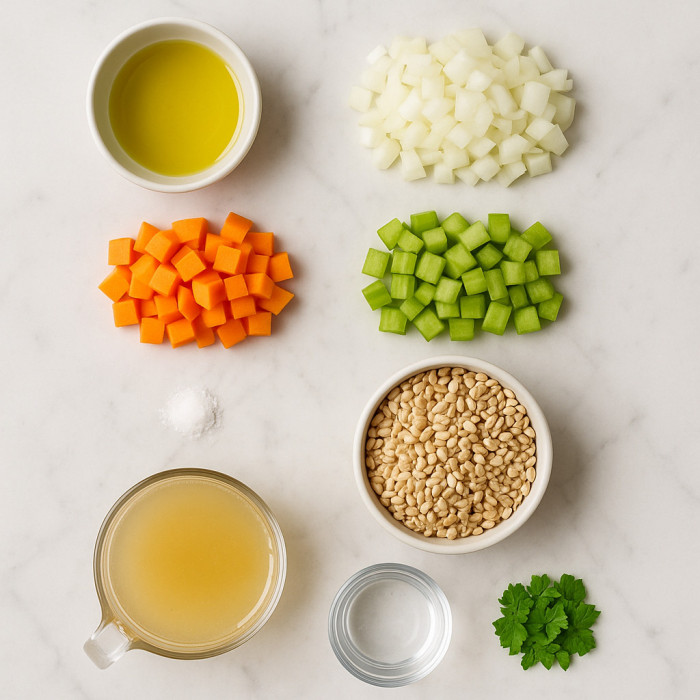 Mint Barley Pilaf ingredients